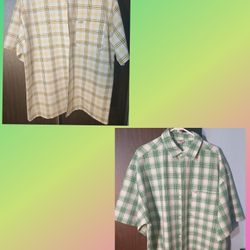 $15 for 2 - Vintage CAL TOP Men's Short-Sleeved Collared Plaid Shirts 2XL $10/ea
