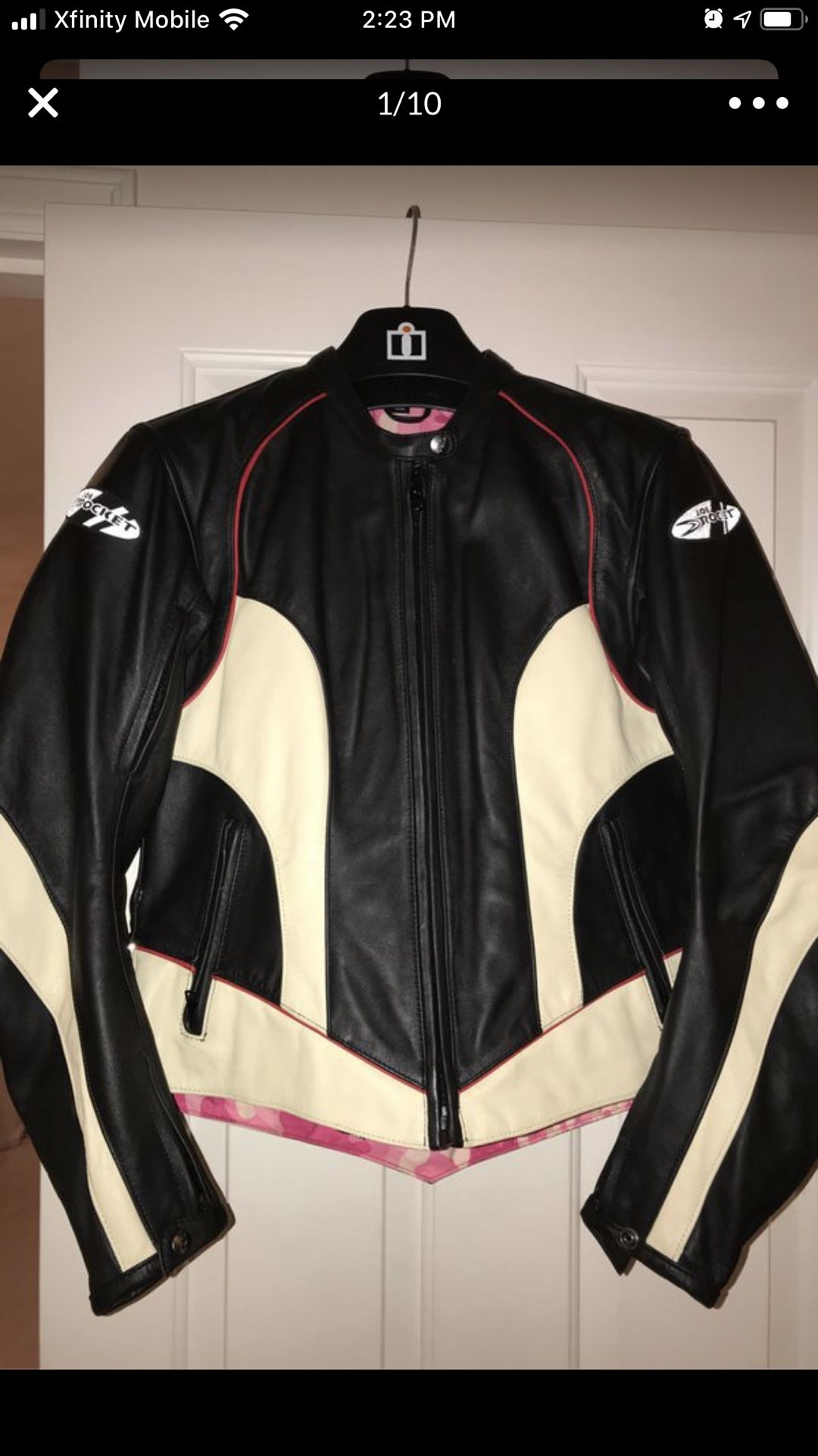 Joe Rocket leather motorcycle jacket - ladies large