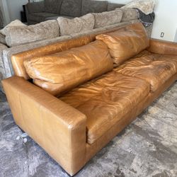 Restoration Hardware Leather Couch 