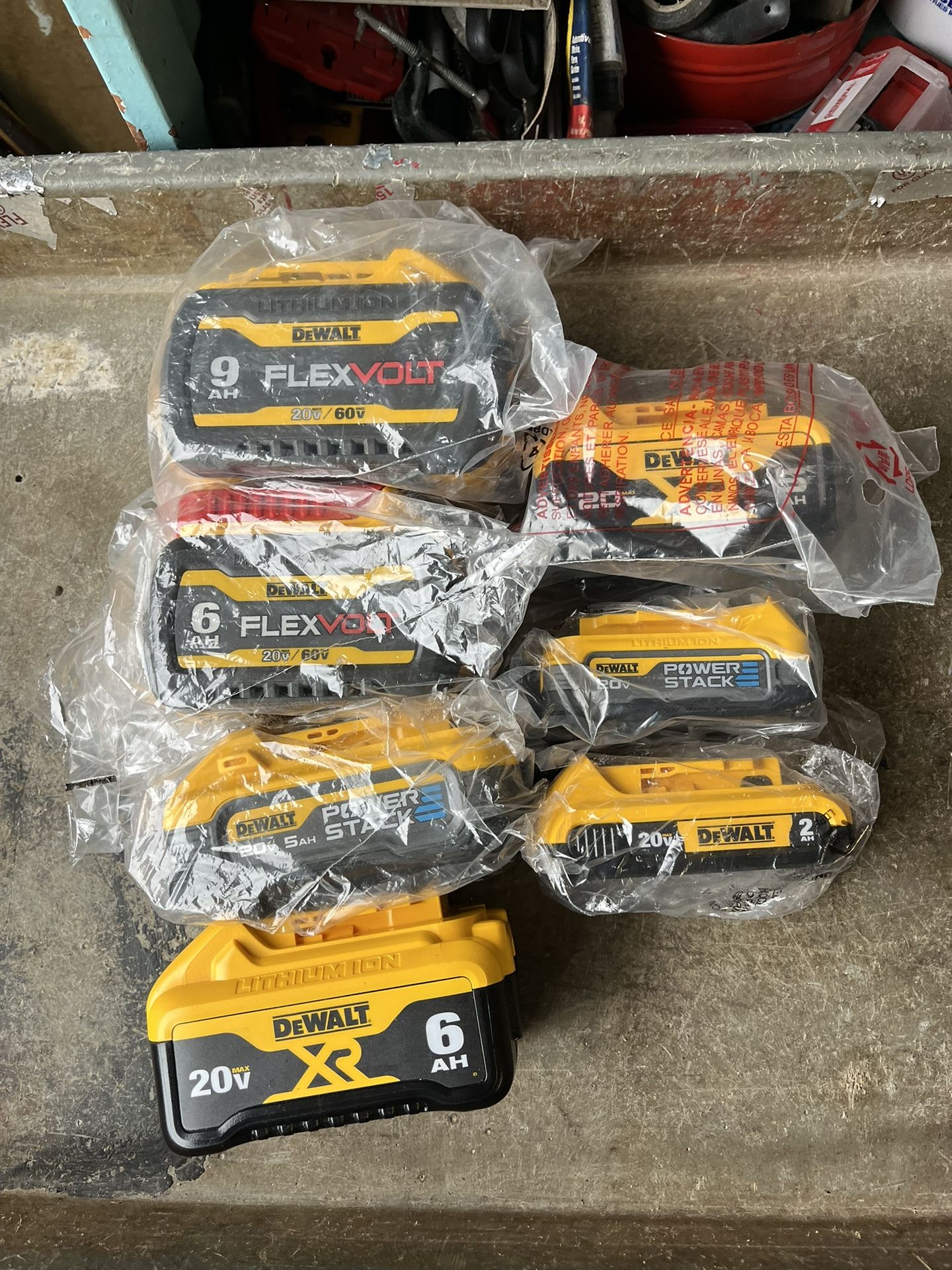 DeWalt batteries 60 V and 20 V assorted prices