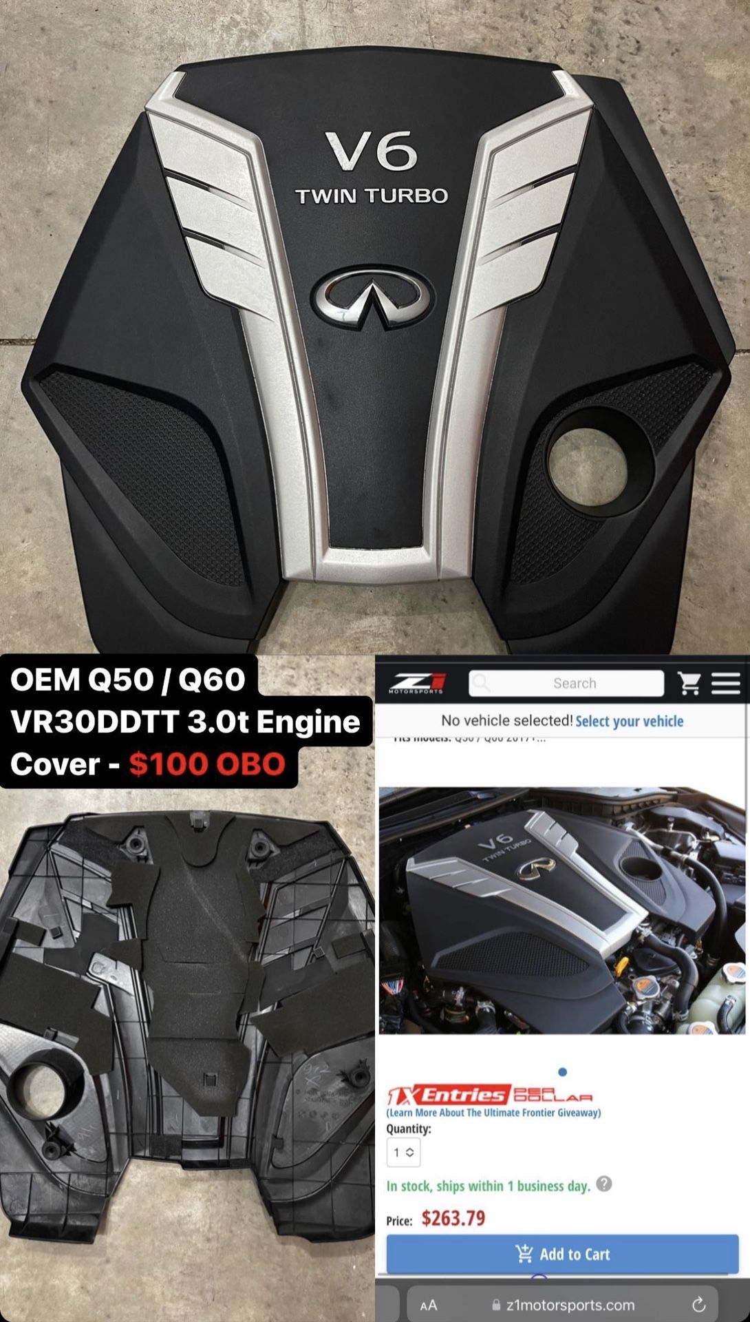 OEM Q50 / Q60 VR30DDTT 3.0t Engine Cover 