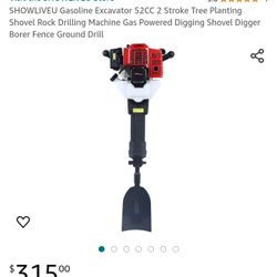 Selling SHOWLIVEU Gasoline Excavator 52CC 2 Stroke Tree Planting Shovel Rock Drilling Machine Gas Powered Digging Shovel Digger Borer Fence Ground Dri