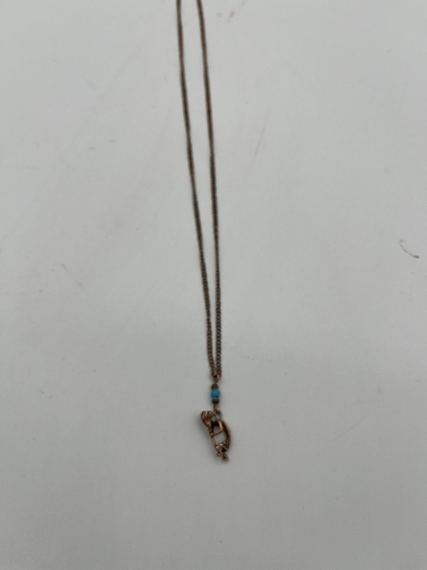 Vintage Copper Turquoise Kokopelli Necklace 
