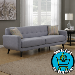 Mid-Century Crystal Living Room Sofa, Gray   *DEAL of the Day*