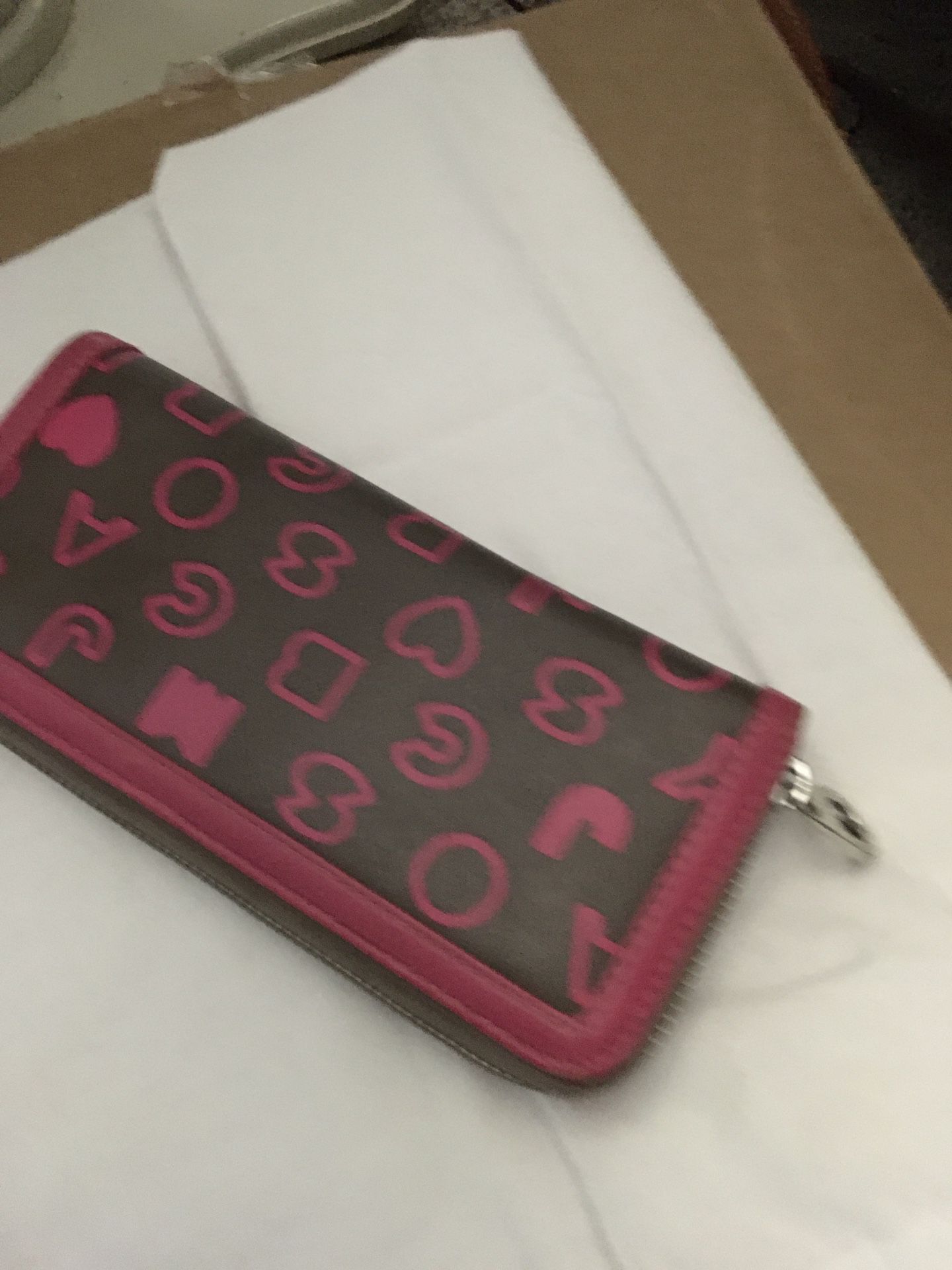 Authentic Wallet Marc Jacobs Pink And Brown Leather 