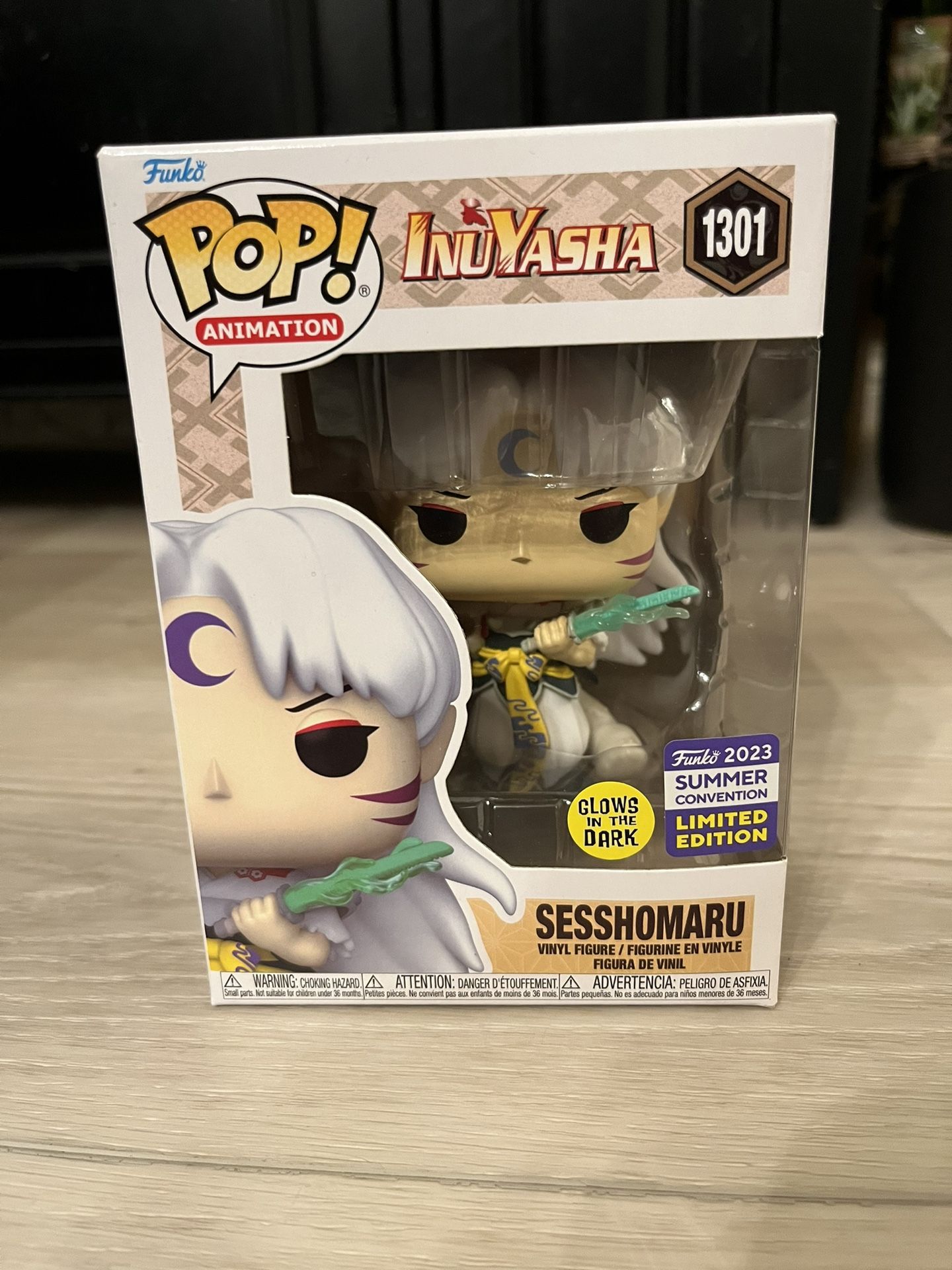Funko Pop! Sesshomaru SDCC Shared Exclusive Inuyasha 1301 Glow GameStop