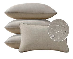 Unimatta Sunbrella Decorative Outdoor Water Repellent Throw Pillows with Inserts, Set of 4, 20" x12" Pillows for Patio, Backyard, Bed, Couch, and Pati