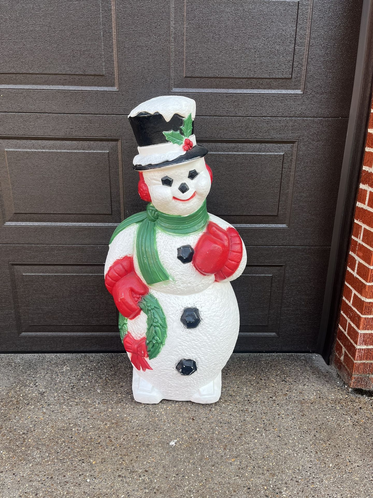 Vintage Blow Mold Large Snowman General Foam