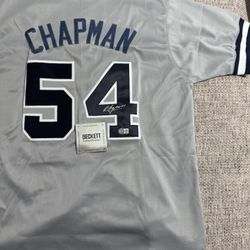 Aroldis Chapman Signed Autograph Custom Jersey - Beckett COA - New York Yankees