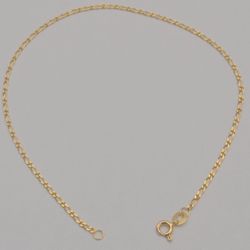 14K Gold 9 Inch Yellow Anklet Fancy Long Short Link Chain Bracelet