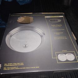 2-Pack Interior Ceiling Fixture/Brushed Nickel Finish