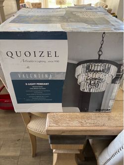 New Quoizel Valentina 3 light pendent $125