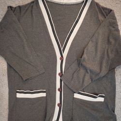 Gray Long Sleeve Cardigan 