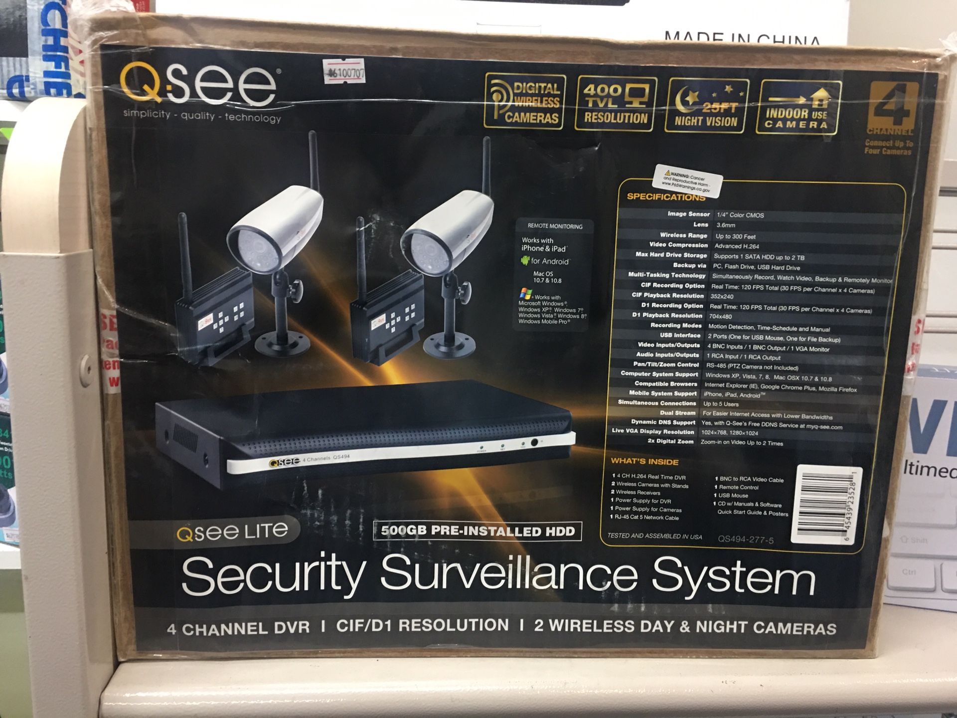 SECURITY SURVEILLANCE SYSTEM WITH 2 WIRELESS CAMERAS $149