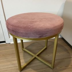 Accent Stool Chair Pink Gold