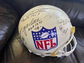 Signed NFL Helmet Rice Namath OJ …