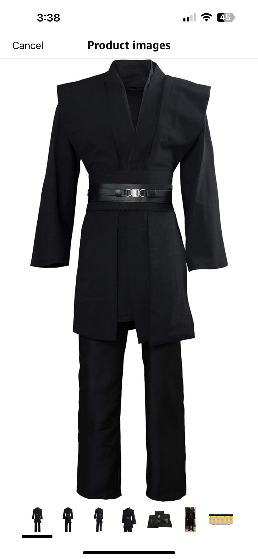 Sith Costume Tunic robe Size S