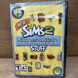 NEW The Sims 2: Kitchen & Bath Interior Design Stuff PC CD, 2008 Expansion Pack