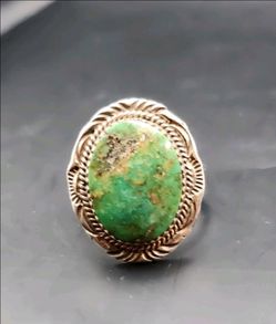 Navajo sterling malachite size 11 ring