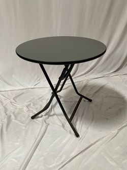 30” Round Commercial Folding Card Table – Grey ABS Top  Commercial-grade 30” round folding table with a durable grey abs with plywood core tabletop. B