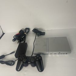 PS2 Playstation 2 Silver Slim  OEM Controller Working