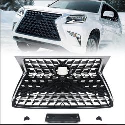 Front Upper Grille Compatible with Lexus GX(contact info removed) 2015 2016 2017 2018 2019 2020 2021 2022 Mesh Bumper Cover Grill w/License Plate Blac
