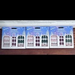 Lot of 3 - ImPRESS Press-on Manicure Holiday Gift Set  No. 04, 93265 (270 Nails)