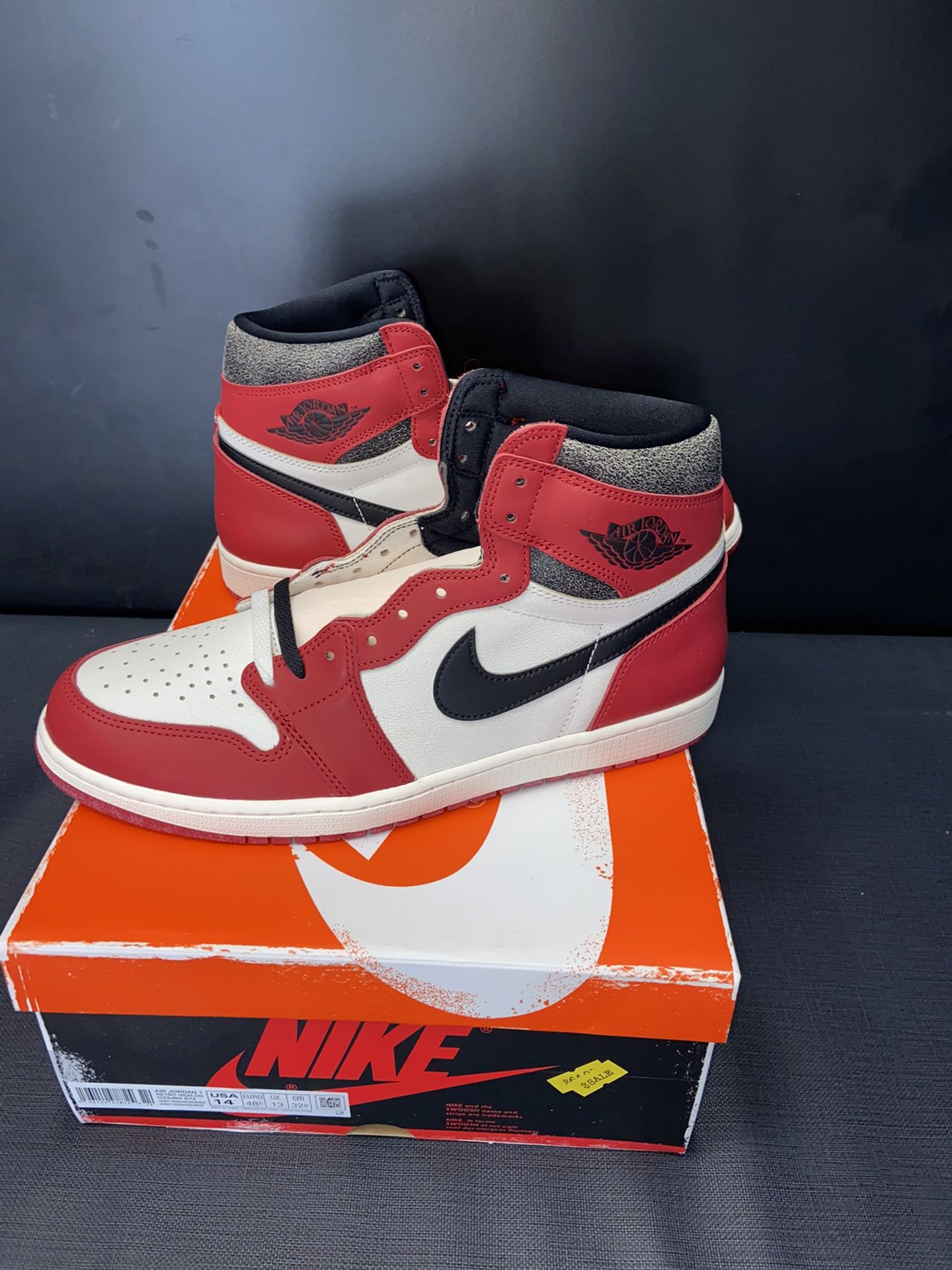 JORDAN 1 RETRO HIGH OG CHICAGO LOST AND FOUND SZ 14