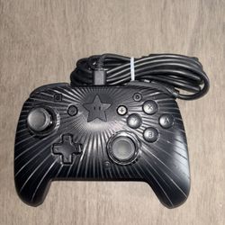 PDP Nintendo Switch Faceoff Wired Pro Controller Black Super Mario Star