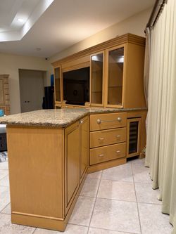 Living Room Cabinet with Bar & Refrigerator