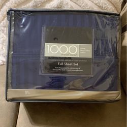 1000 Thread Full Size Bed Sheet Navy