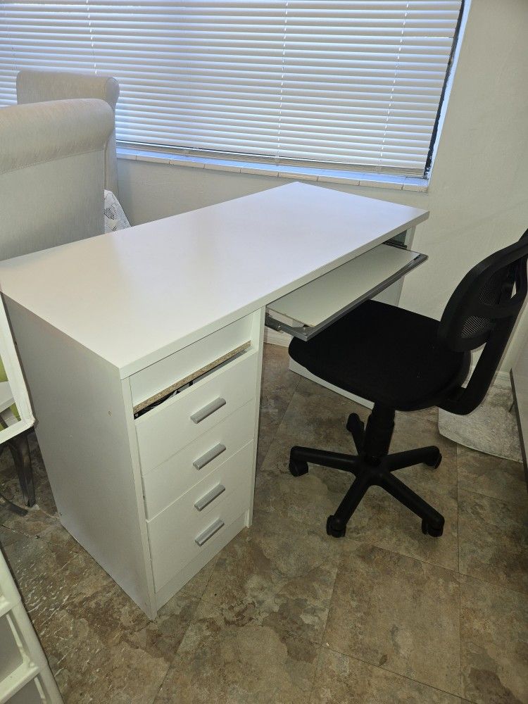 Computer Desk Set. Optional Computer Display And New Printer