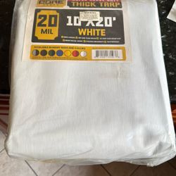Waterproof 20 Mil Tarp 10'x20' Rip Tear Proof Reinforced Edges Heavy Duty