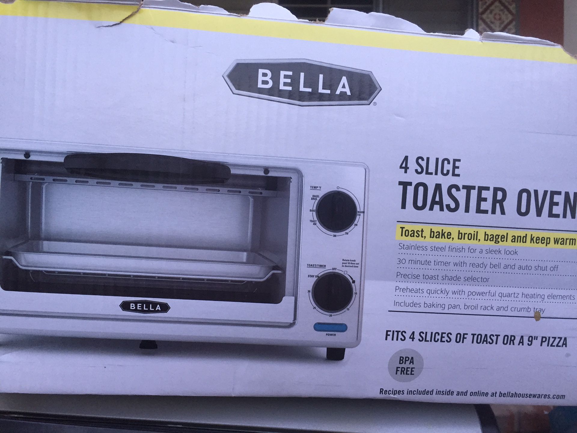Bella Sensio toaster oven model LO120500