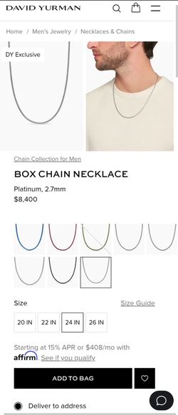 David Yurman White Gold Chain