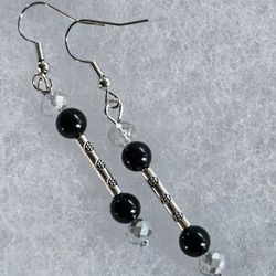 ARTESAN ORIGINAL TREND ON BOUTIQUE BLACK CRYSTAL SILVER SWING EARRINGS SALE