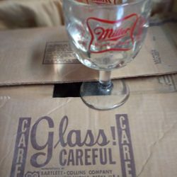 Heavy Duty Miller High Life Beer Glasses Set Of 12