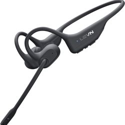 Open Ear Headphones with Mic, Bluetooth Headset with Microphone (AI Noise Cancelling), Comfort Bluetooth 5.3 Headphones, Sweatproof Wireless Headphone