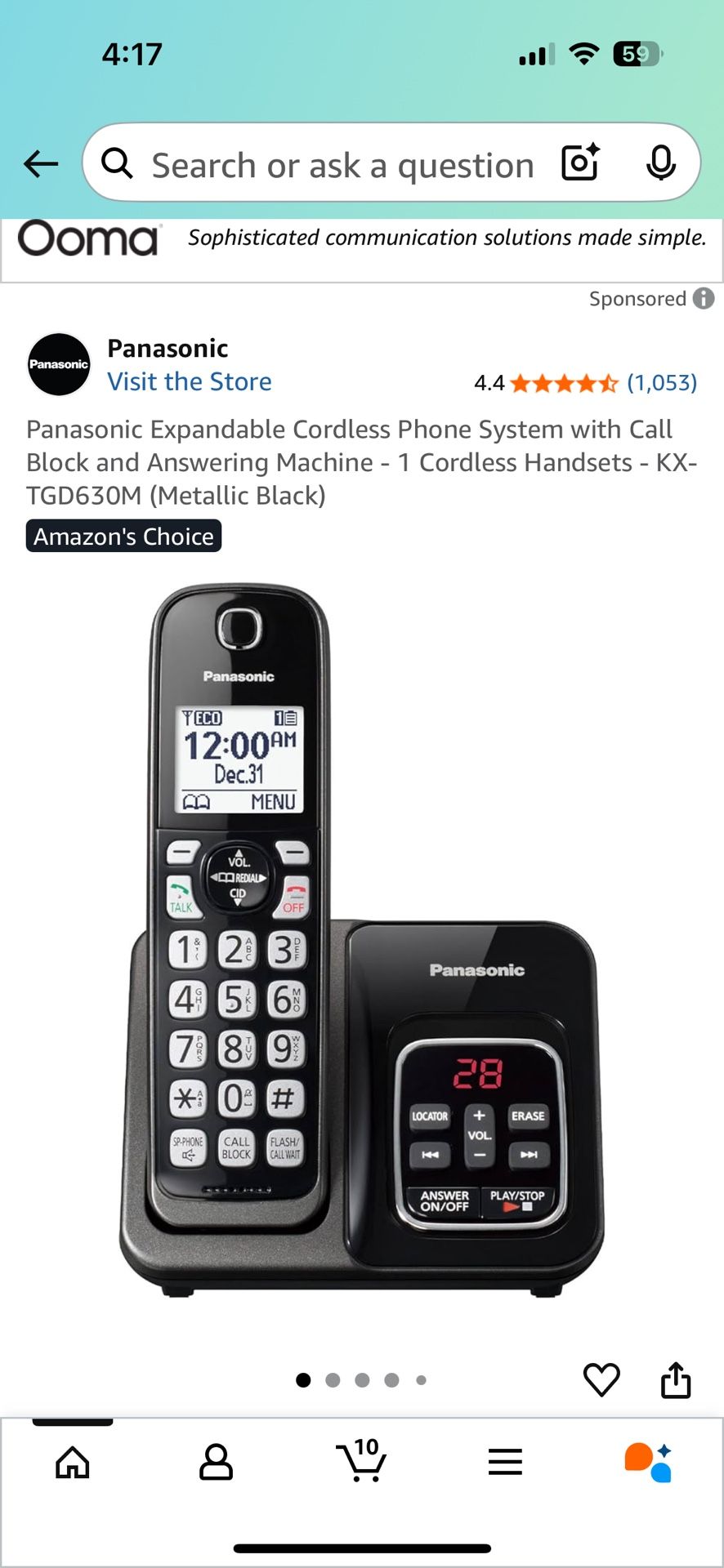 New Panasonic Expandable Cordless Phone