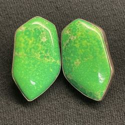 Sterling Silver, Vintage Natural Untreated Carico Lake Nevada Earrings, Signed DTR (Desert Rose)