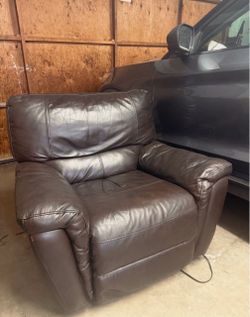 Brown Leather Power Recliner Chair