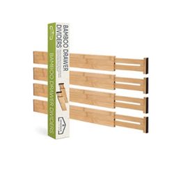 Bamboo Drawer Dividers, Adjustable & Expandable Kitchen Drawer Organizer, Ideal for Silverware Drawer Organizer, Dresser Drawer Organizer or Bedroom a