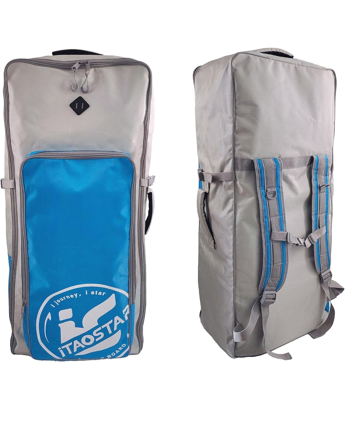 120L Paddle Board Backpack with front pocket, paddleboard bag with 1680D cloth, SUP bag with top and side handles, adjust strap for convenient travel