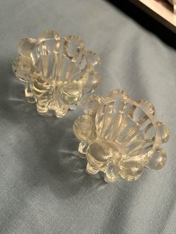 2 KIG bubble glass candle holders