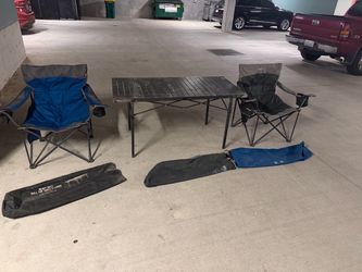 REI Camping chairs, table, Frontrunner Wolfpack Pro