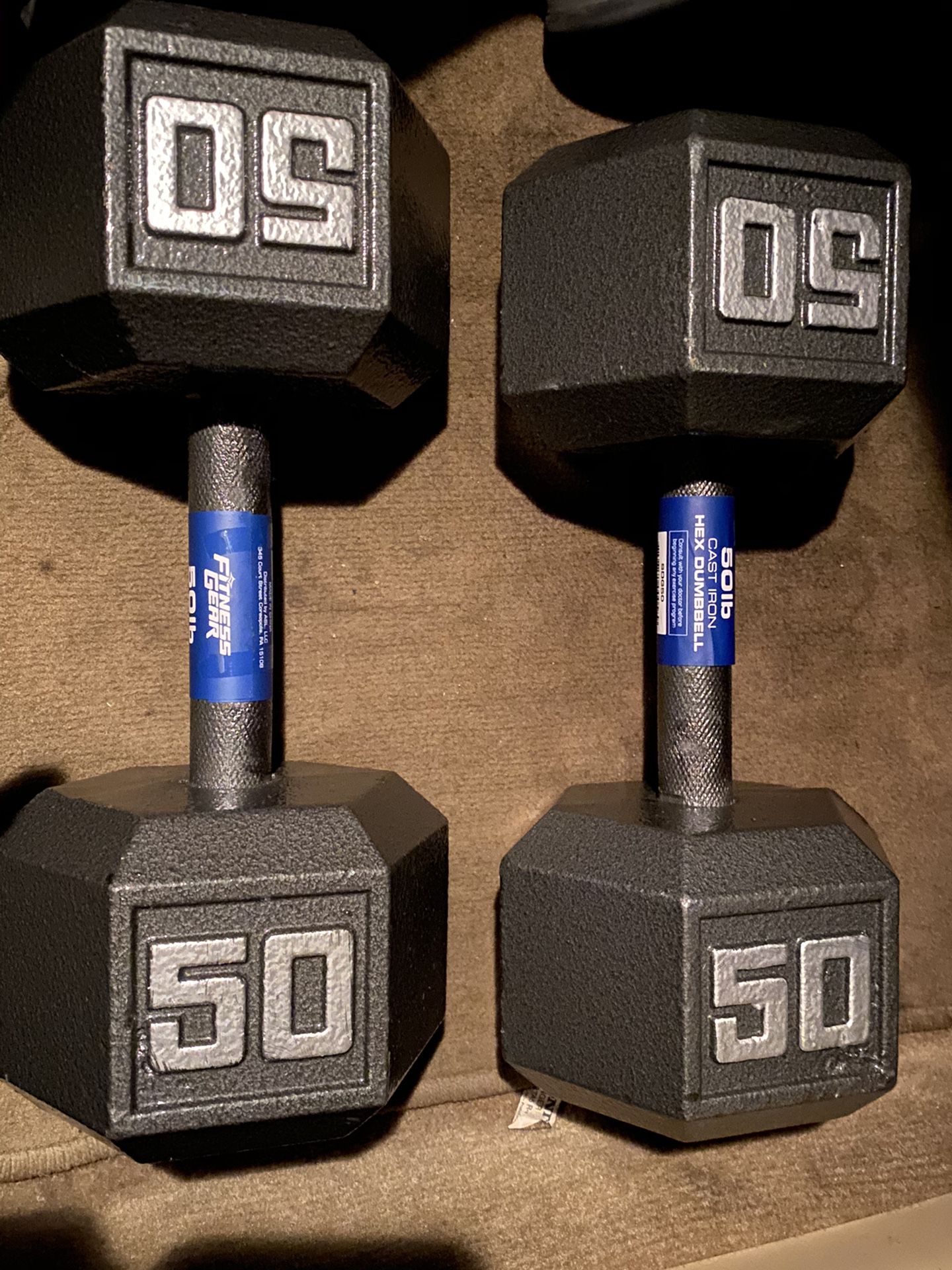 Weights - Brand new fitness gear - 50 lbs dumbell pair