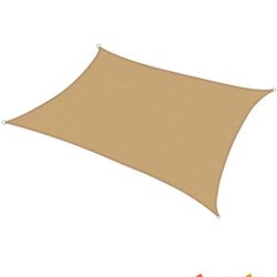 KHOMO GEAR 8 ft. x 12 ft. Beige Rectangular SunShade Sail with UV Proof Fabric