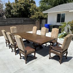 Huge Table and Dinning Leather Chairs Vintage dinning Set / ASAP OBO Sale