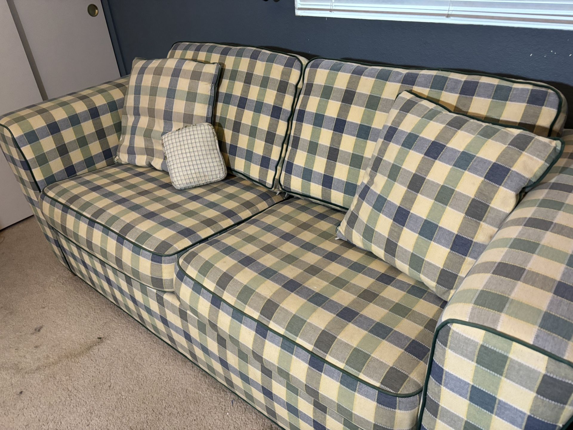 Beautiful Plaid Full Size Sleeper Sofa