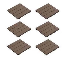 New in Box Interlocking Slat 44 pcs 12 in. x 12 in. Brown Outdoor Polypropylene Patio and Deck Tile
